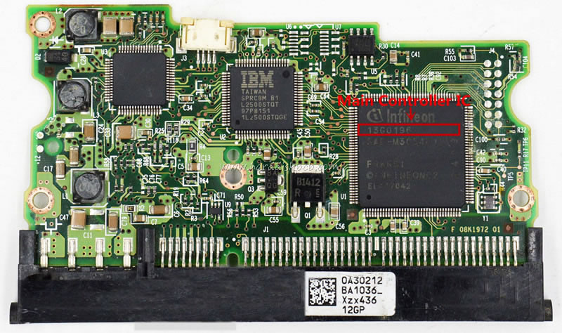 (image for) Hitachi HDD PCB Logic Board F 08K1972 01 Main Controller IC 13G0196 Stickers 0A30212