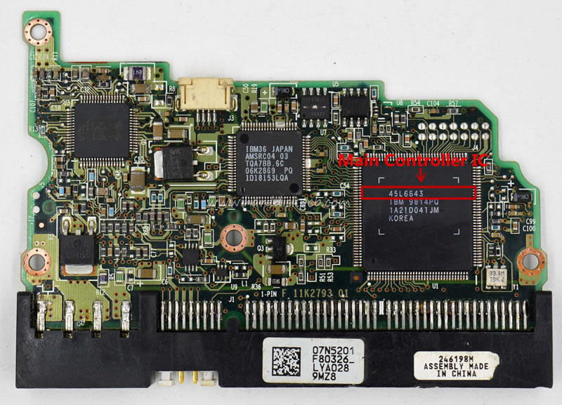 (image for) HDD PCB Hitachi Logic Board F 11K2793 01 Main Controller IC 45L6643 Stickers 07N5201