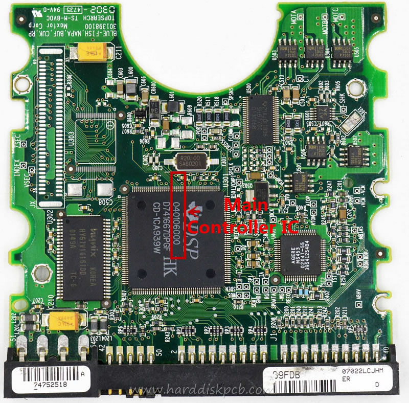 (image for) PCB 040106000, Maxtor 4D060H3, DAH017K0