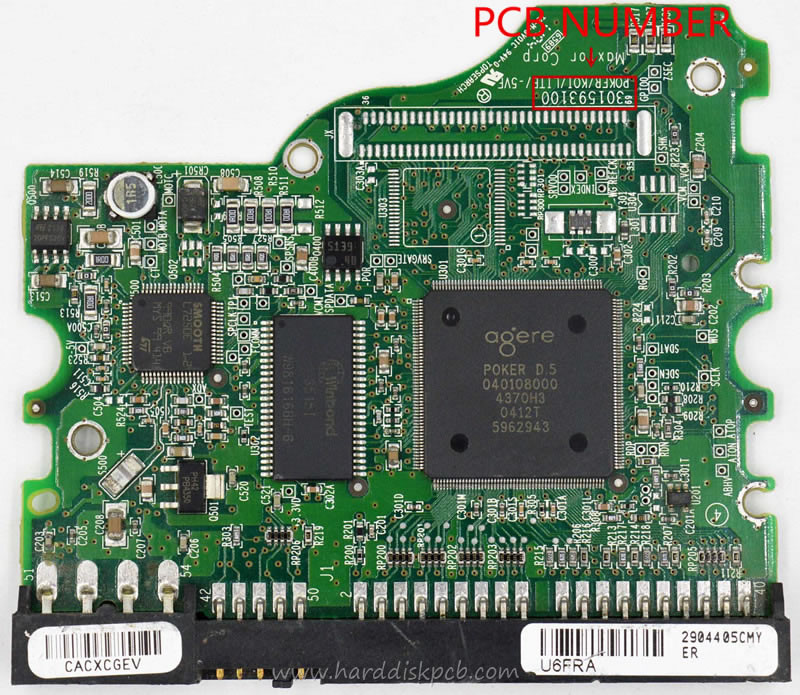 (image for) PCB 040108000, Maxtor 5A250J0, RAM51VV0