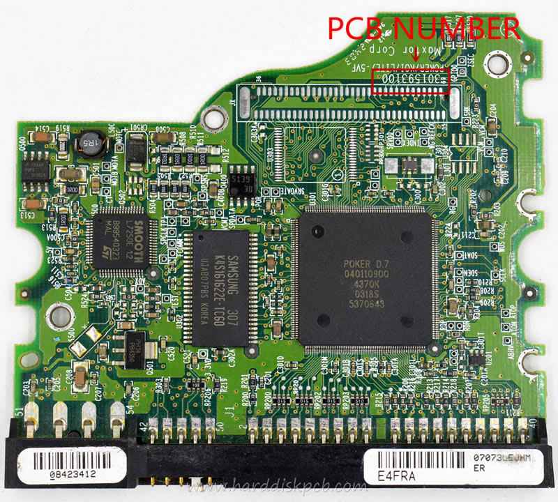 (image for) PCB 040110900, Maxtor 4R080L0, RAMC1UU0