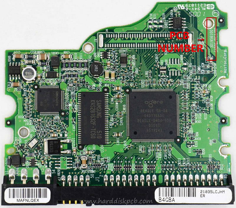 (image for) PCB 040116600, Maxtor 6B300R0, BAH41B10