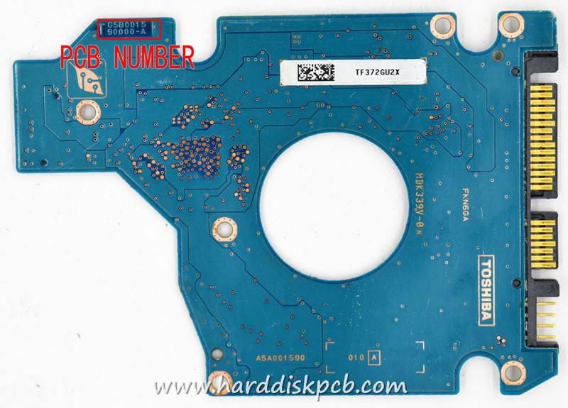 (image for) TOSHIBA HDD PCB Logic Board G5B001590000-A