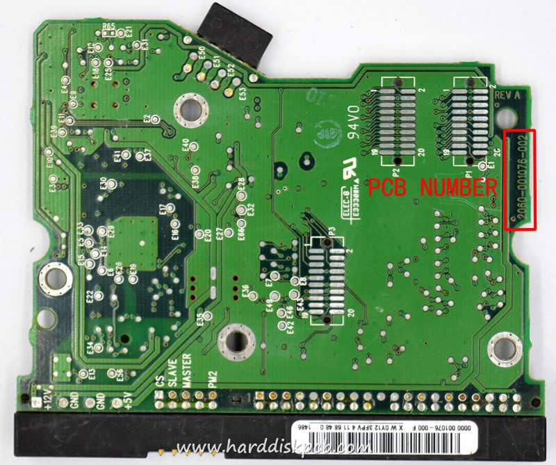 (image for) HDD PCB Western Digital Logic Board 2060-001076-002, 0000 001076-000