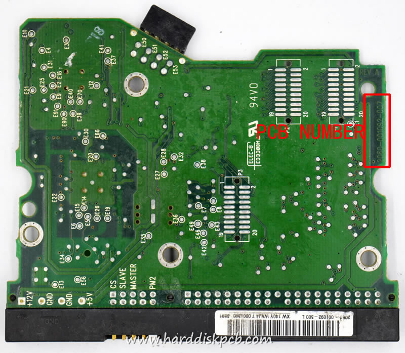 (image for) Western Digital HDD PCB Logic Board 2060-001092-007 REV A Main Controller IC WD70C23-GP