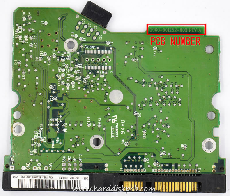 (image for) HDD PCB Western Digital Logic Board 2060-001252-000 2061-001252-000