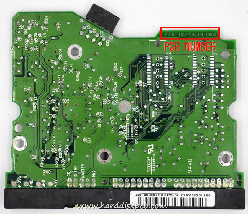 (image for) HDD PCB Western Digital Logic Board 2060-001265-001 REV A 2061-001265-200