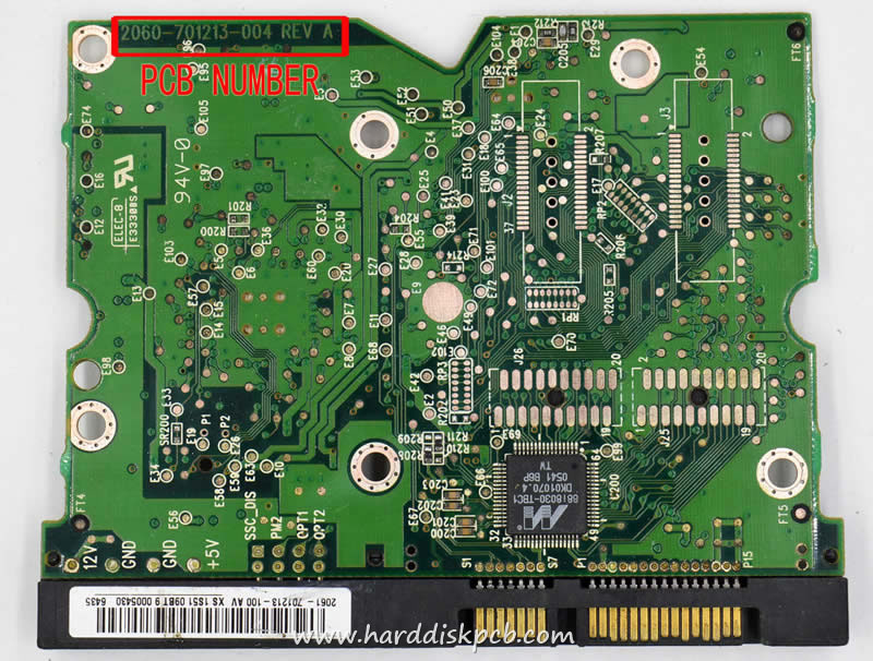 (image for) HDD PCB Western Digital Logic Board 2060-701213-004 Sticker 2061-701213-100