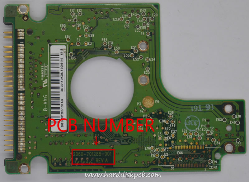 (image for) Western Digital WD400 WD SCORPIO HDD PCB Logic Board 2060-701285-001 REV A 2061-701285-100 AG