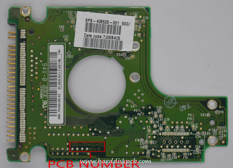 (image for) Western Digital WD600UE WD Scorpio HDD PCB 2060-701402-002 REV B 2061-701402-200 AC