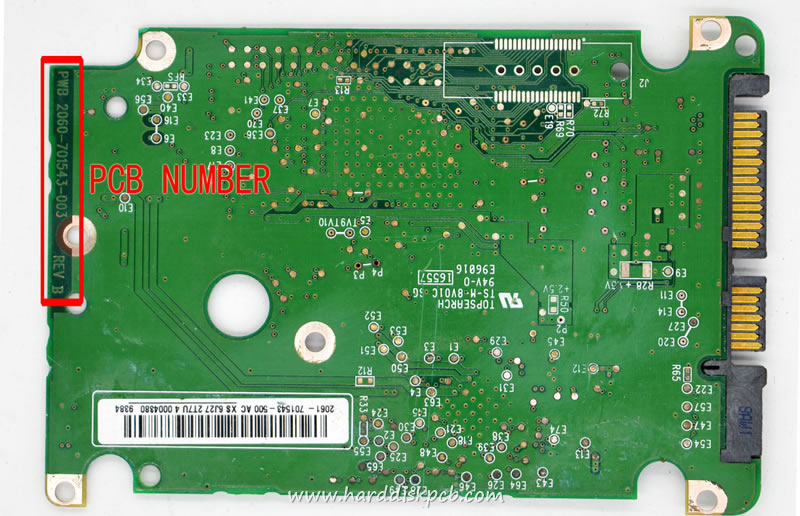 (image for) HDD PCB Western Digital Logic Board 2060-701543-003 rev b 2061-701543-500