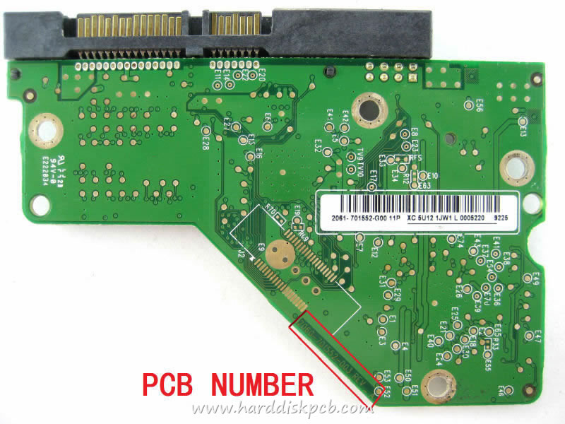 (image for) HDD PCB Western Digital Logic Board 2060-701552-003 REV A 2061-701522-G00