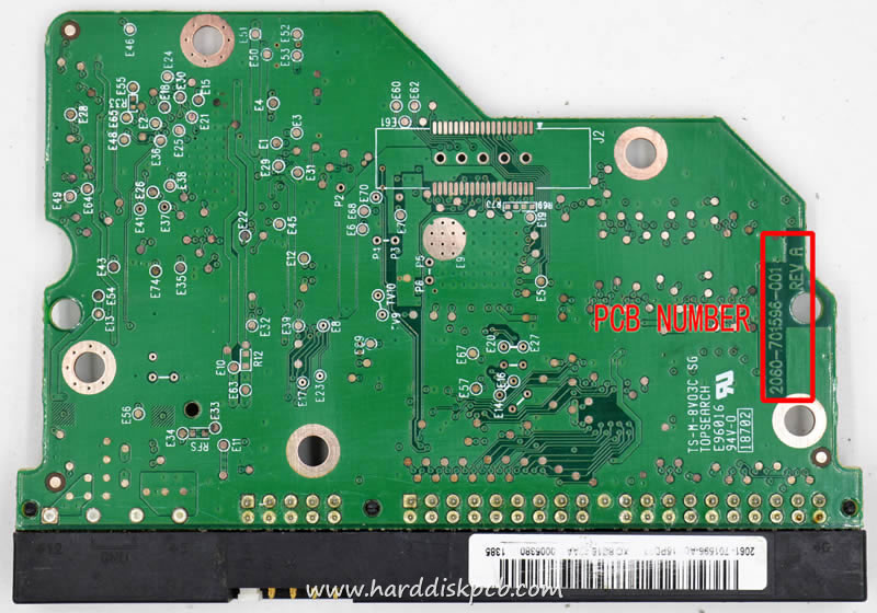 (image for) HDD PCB Western Digital Logic Board 2060-701596-001 2061-701596-A00