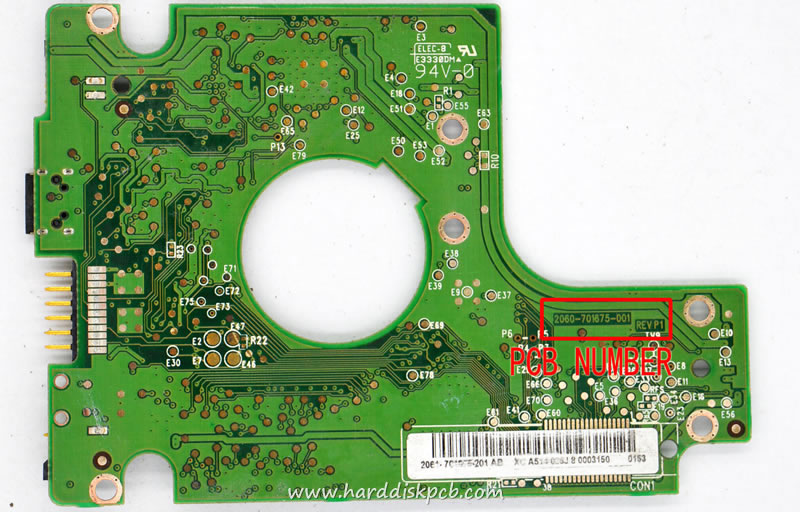 (image for) USB 2.0 HDD PCB Western Digital Logic Board 2060-701675-001 REV P1 2061-701675-401