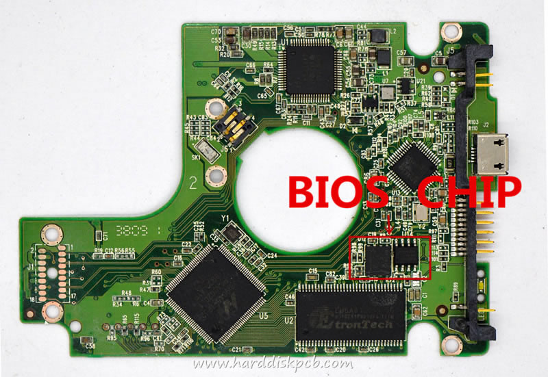 (image for) USB 2.0 HDD PCB Western Digital Logic Board 2060-701675-001 REV P1 2061-701675-401