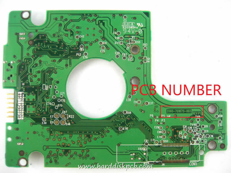 (image for) USB 2.0 HDD PCB Western Digital Logic Board 2060-701675-003 REV P1