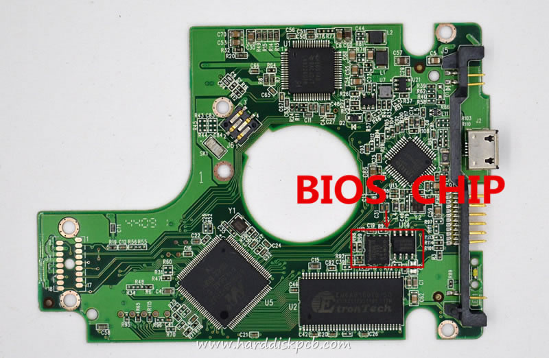 (image for) USB 2.0 HDD PCB Western Digital Logic Board 2060-701675-003 REV P1