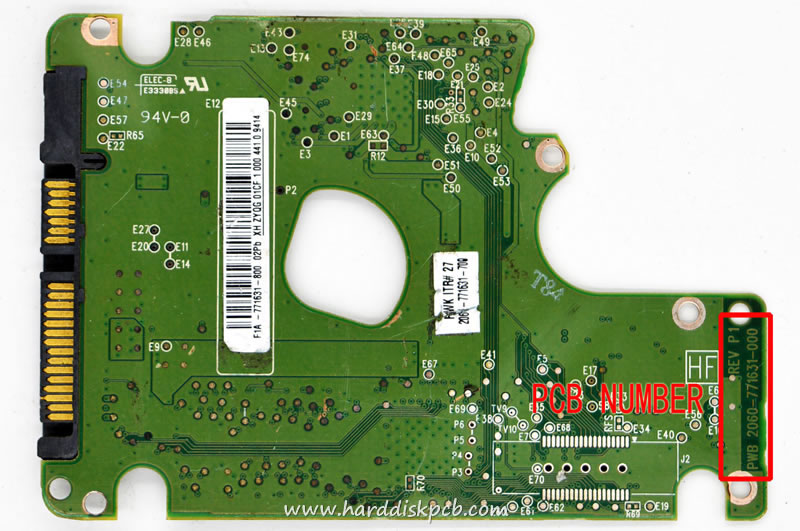 (image for) HDD PCB Western Digital Logic Board 2060-771631-000 REV P1 F1A-771631-800