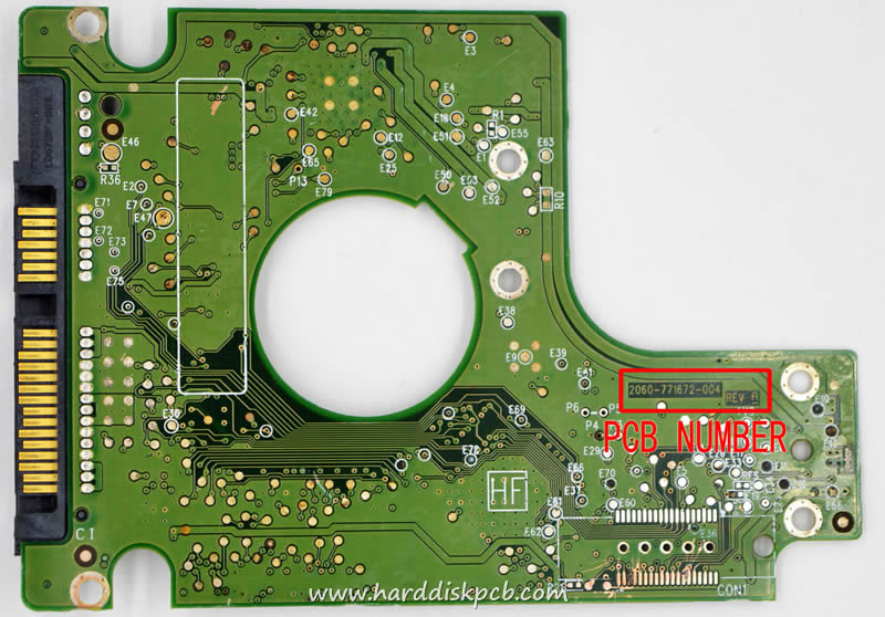 (image for) HDD PCB Western Digital Logic Board 2060-771672-004 2061-771672-F04