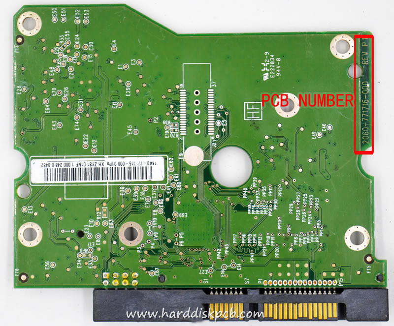 (image for) HDD PCB Western Digital Logic Board 2060-771716-000 rev p1 T6A0-771716-000