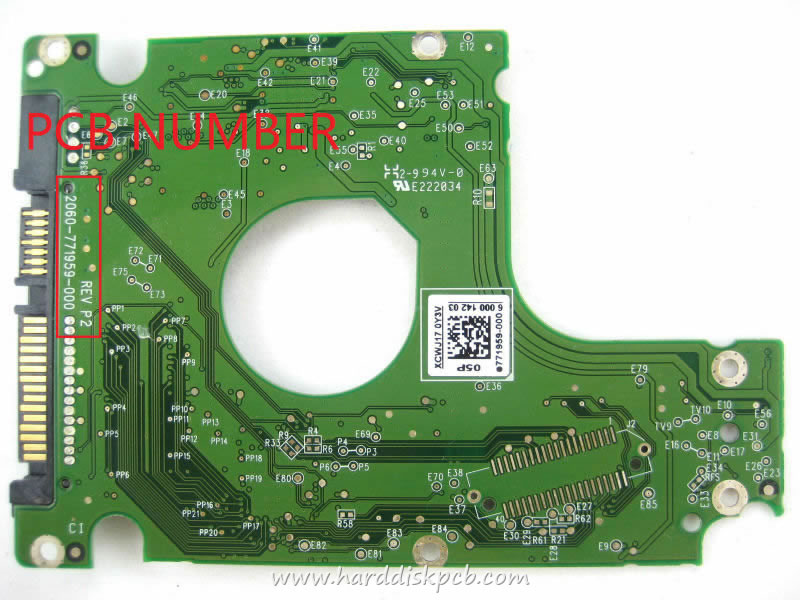 (image for) HDD PCB Western Digital Logic Board 2060-771959-000 REV P2