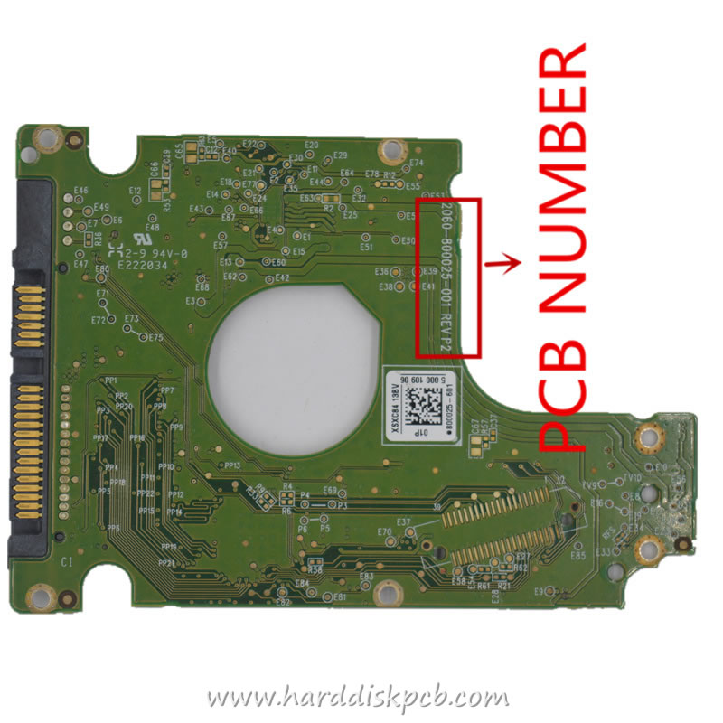 (image for) Western Digital WD5000LPCX 500G HDD PCB Logic Board 2060-800025-001 REV P2